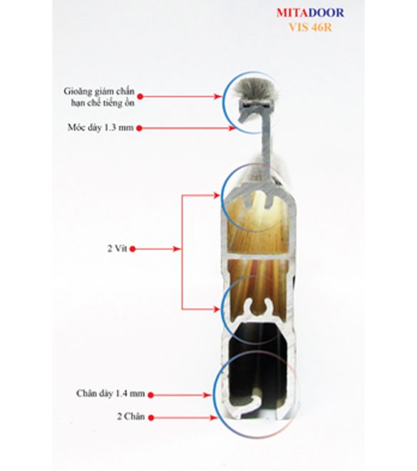 Cửa cuốn nhôm Mitadoor khe thoáng Vis 46R