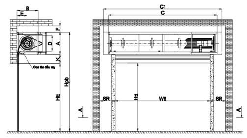 Sơ đồ lắp đặt cửa cuốn