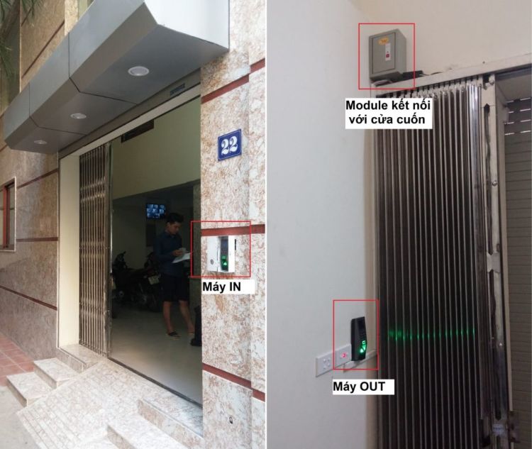 điều khiển cửa cuốn bằng vân tay